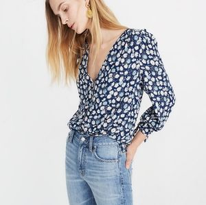 Madewell Tie-Sleeve Button-Down Top French Floral